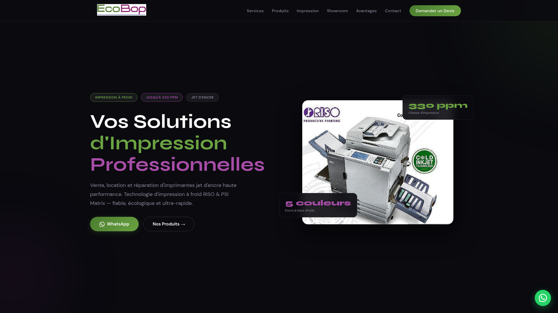 Site web EcoBop réalisé par INVADERS