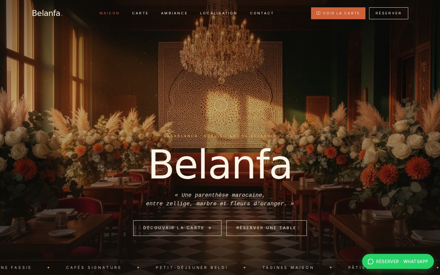 Site web Belanfa Restaurant réalisé par INVADERS